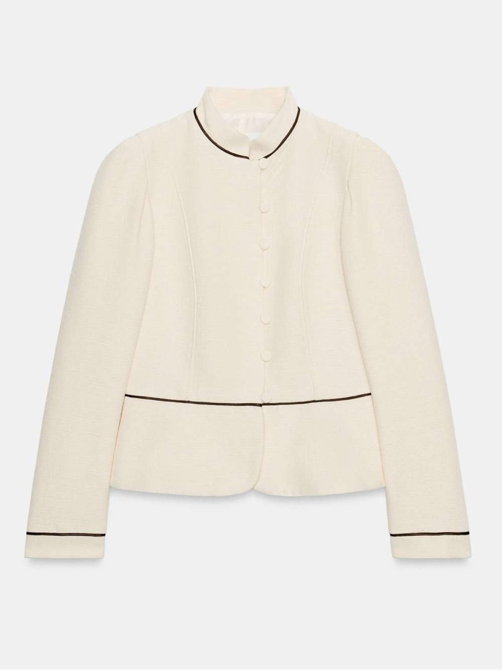 ZARA TAILORED CONTRAST PIPING BLAZER - Picture 8 of 11
